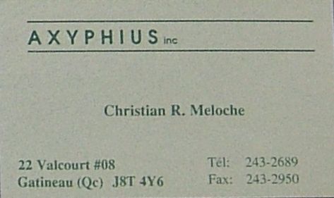 Axyphius Business Card