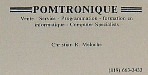 Pomtronique Business Card